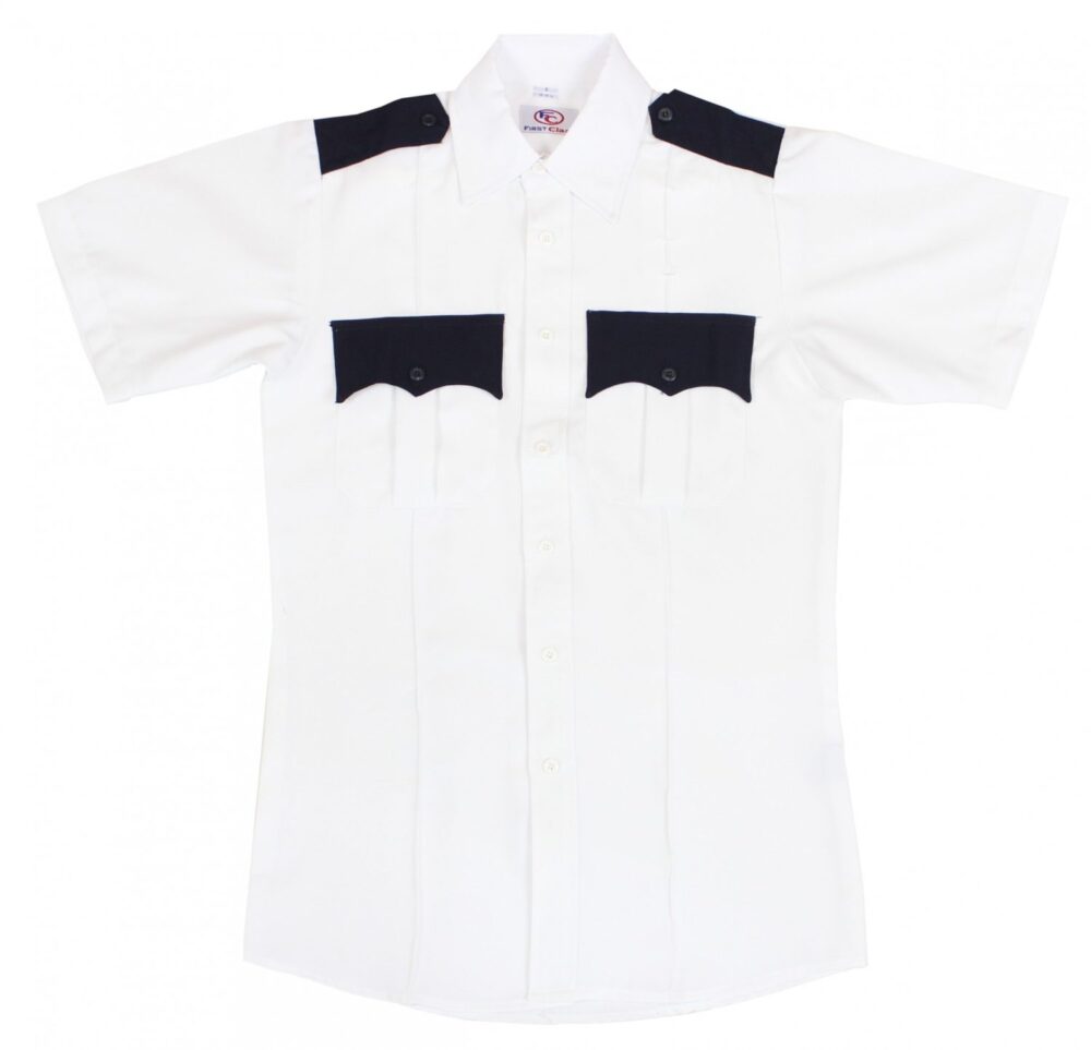Two-Tone Short Sleeve Uniform Shirt - Clothing & Accessories